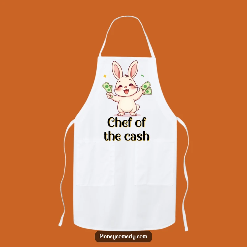 Funny Rabbit Apron: Smiling Money Juggler, Hilarious Kitchen Fun, Perfect Gift