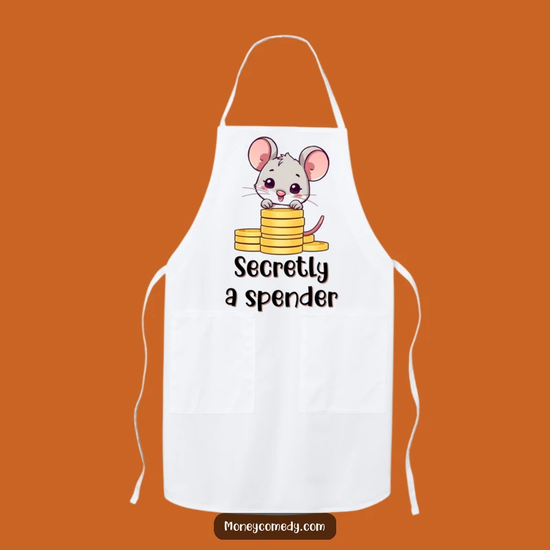Funny Shy Mouse Apron: Peeking Coin Saver, Hilarious Kitchen Buddy, Perfect Gift