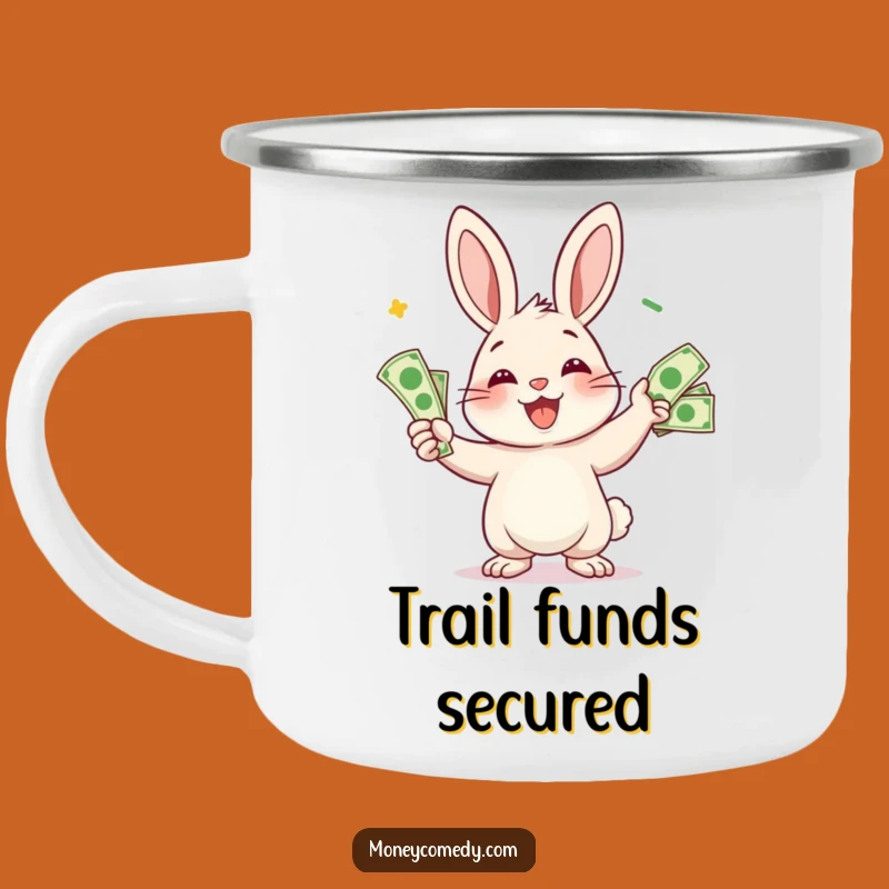 Funny Rabbit Camping Mug: Money Juggler Drinkware, Hilarious Outdoor Financial Gift