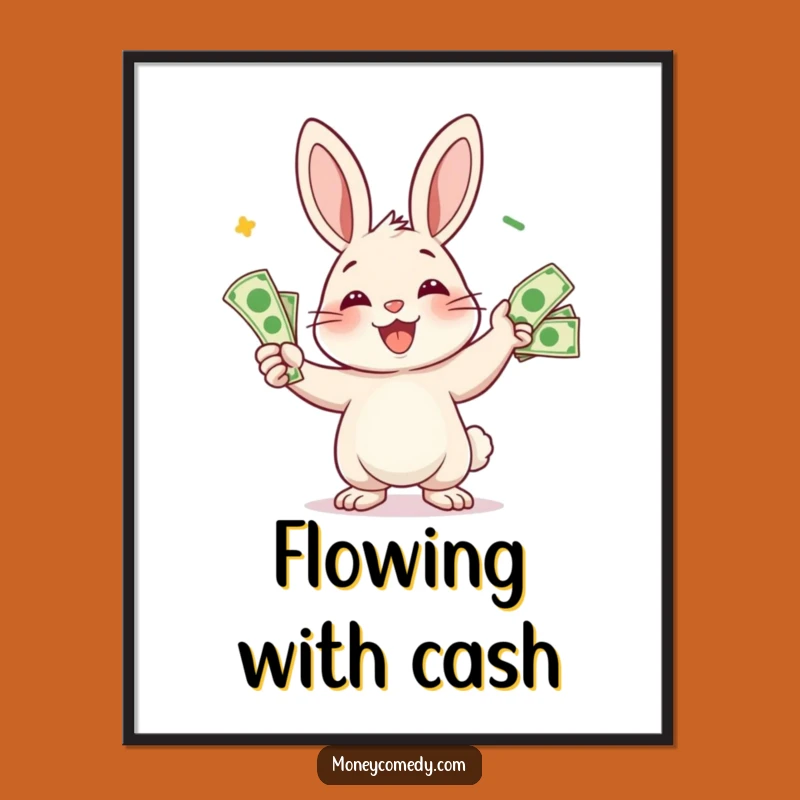 Funny Rabbit Digital Art Print: Instant Money Art, Hilarious Wall Decor, Perfect Gift