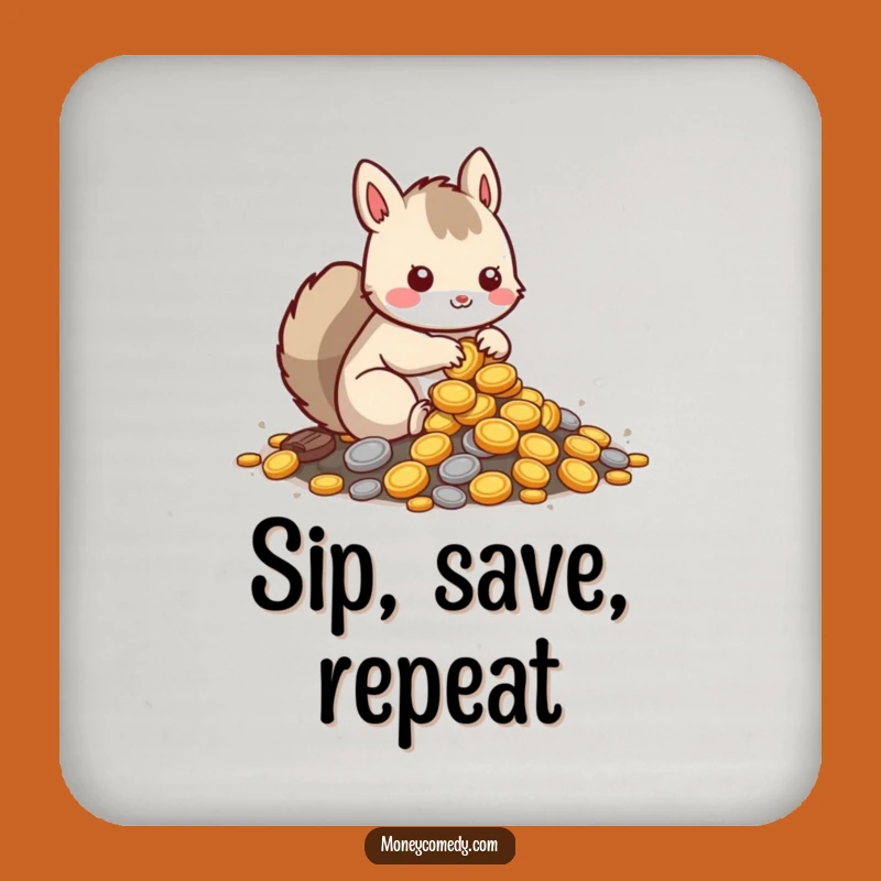 Funny Squirrel Drink Coasters: Set of Kawaii Savers, Hilarious Table Protection, Perfect Gift