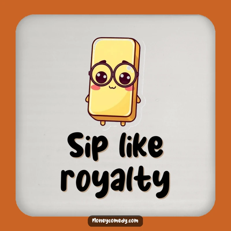 Funny Kawaii Gold Bar Drink Coaster: Monocle Elegance Gift