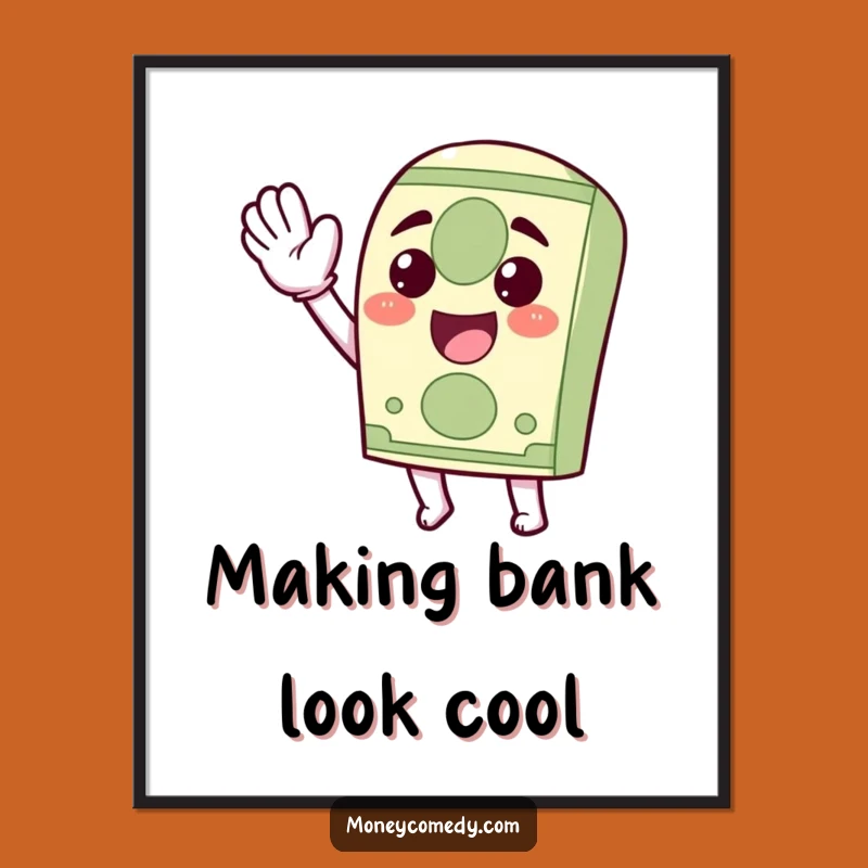 Free Printable Wall Art: Funny Dollar Bill Waving, Hilarious Downloadable Decor Gift