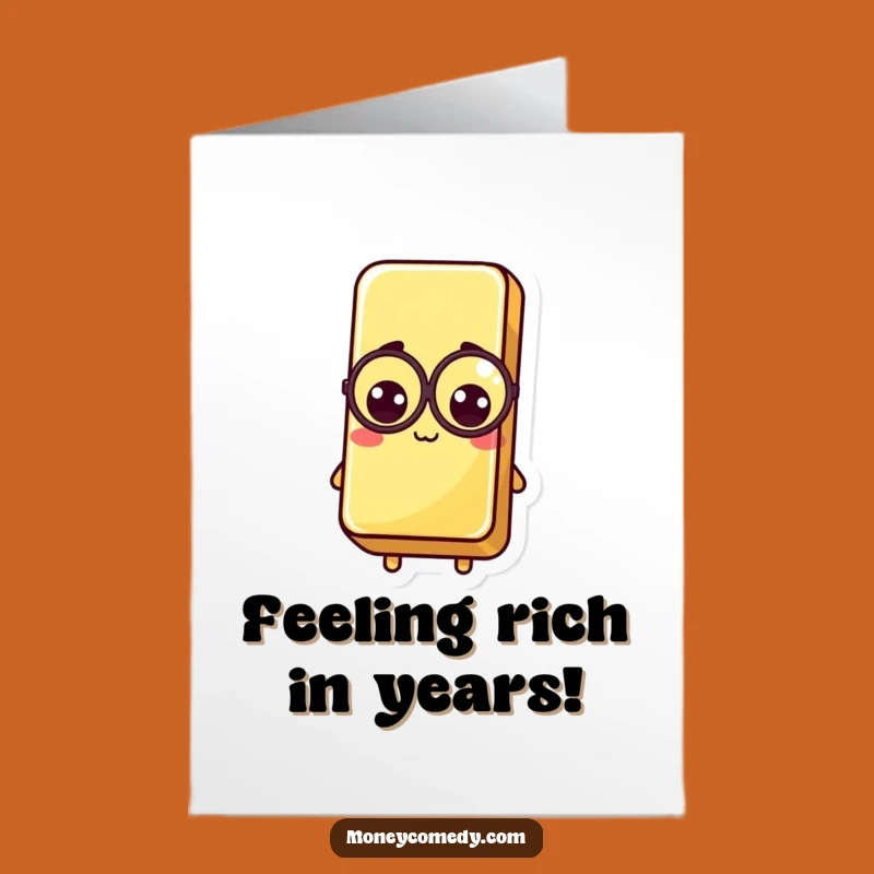 Free Printable Birthday Card: Funny Gold Bar Monocle, Hilarious Downloadable Gift