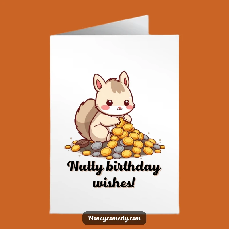 Free Printable Squirrel Birthday Card: Cute Saver Funny Downloadable Gift for Nature Lovers