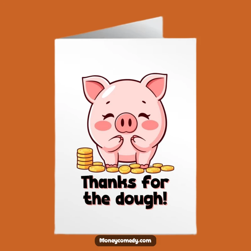 Free Printable Piggy Bank Thank You Card: Happy Saver Funny Downloadable Note for Appreciation