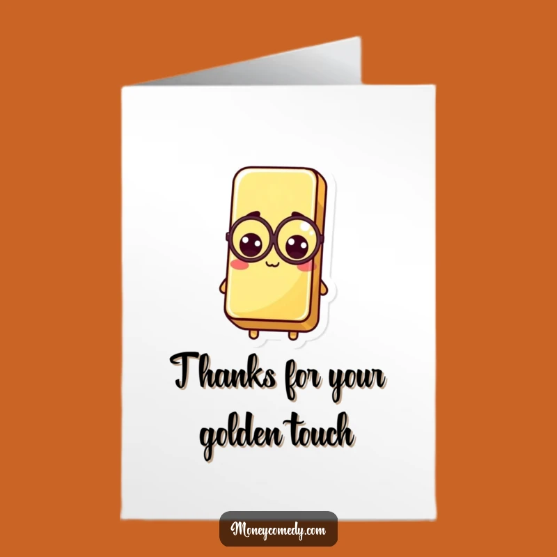 Free Printable Thank You Card: Funny Gold Bar Monocle, Thoughtful Downloadable Gift