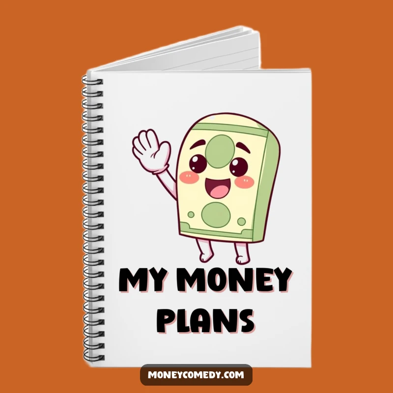 Funny Kawaii Dollar Bill Notebook: Waving Money Journal Gift