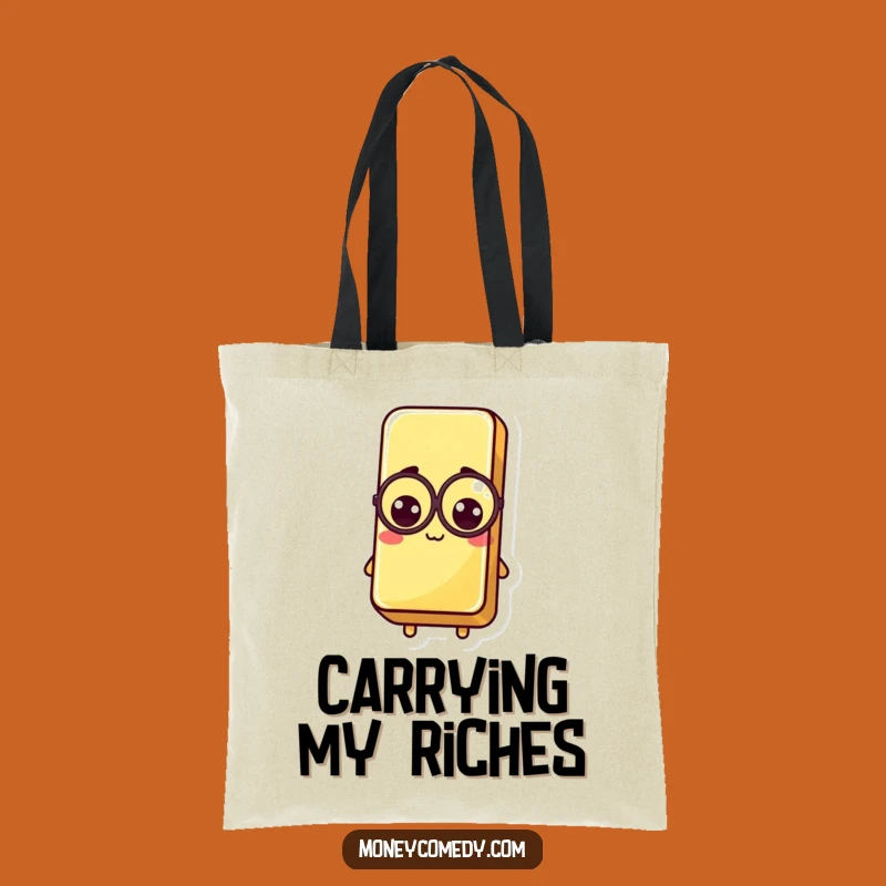 Funny Kawaii Gold Bar Tote Bag: Monocle Chic Carry-All Gift