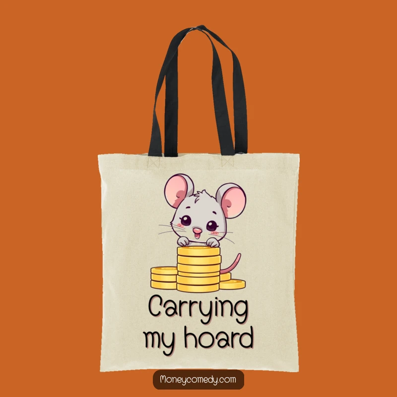 Funny Shy Mouse Tote Bag: Peeking Coin Saver, Hilarious Accessory, Perfect Gift